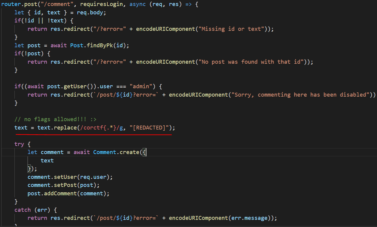replace flag comment